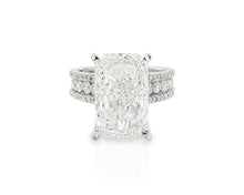 14k Radiant Cut Double Row Diamond Band Engagement Ring 8.43 CT