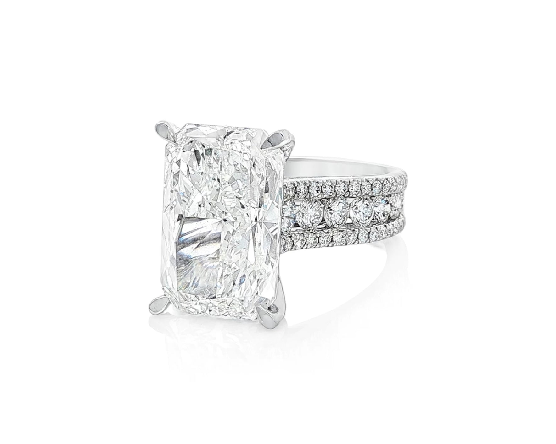 14k Radiant Cut Double Row Diamond Band Engagement Ring 8.43 CT – lifestyle 2418