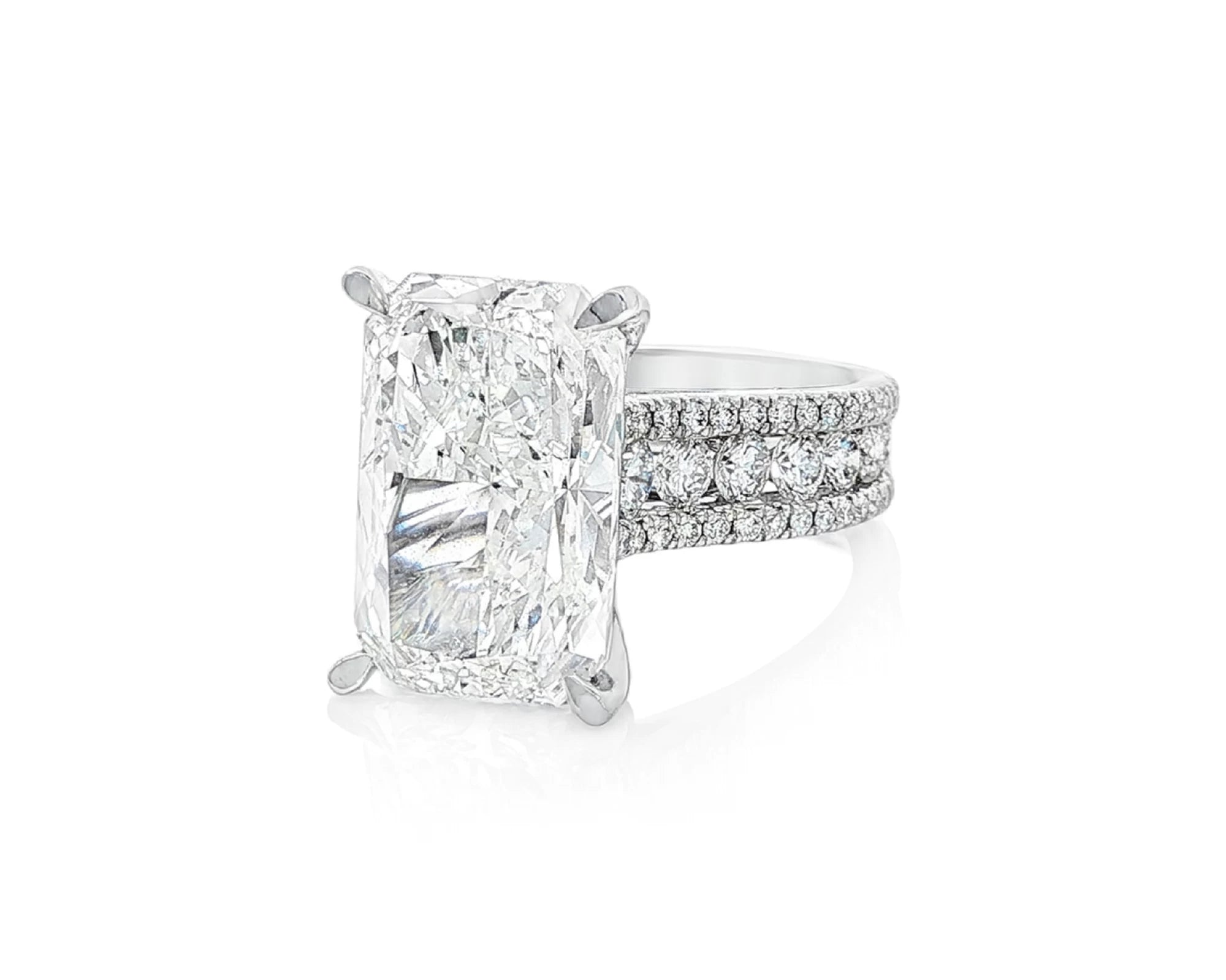 14k Radiant Cut Double Row Diamond Band Engagement Ring 8.43 CT – lifestyle 2418