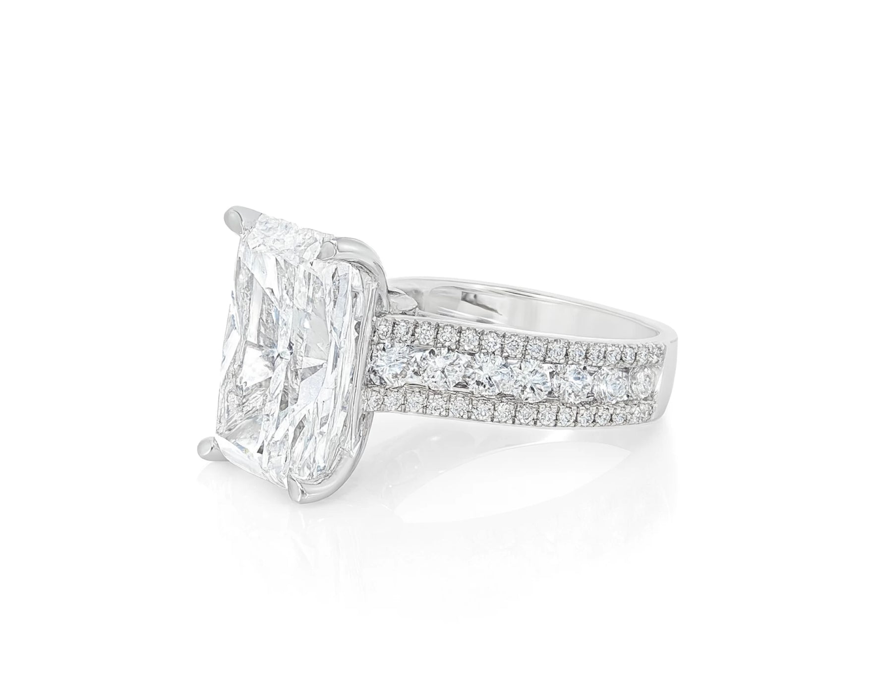 14k Radiant Cut Double Row Diamond Band Engagement Ring 8.43 CT – lifestyle 2419