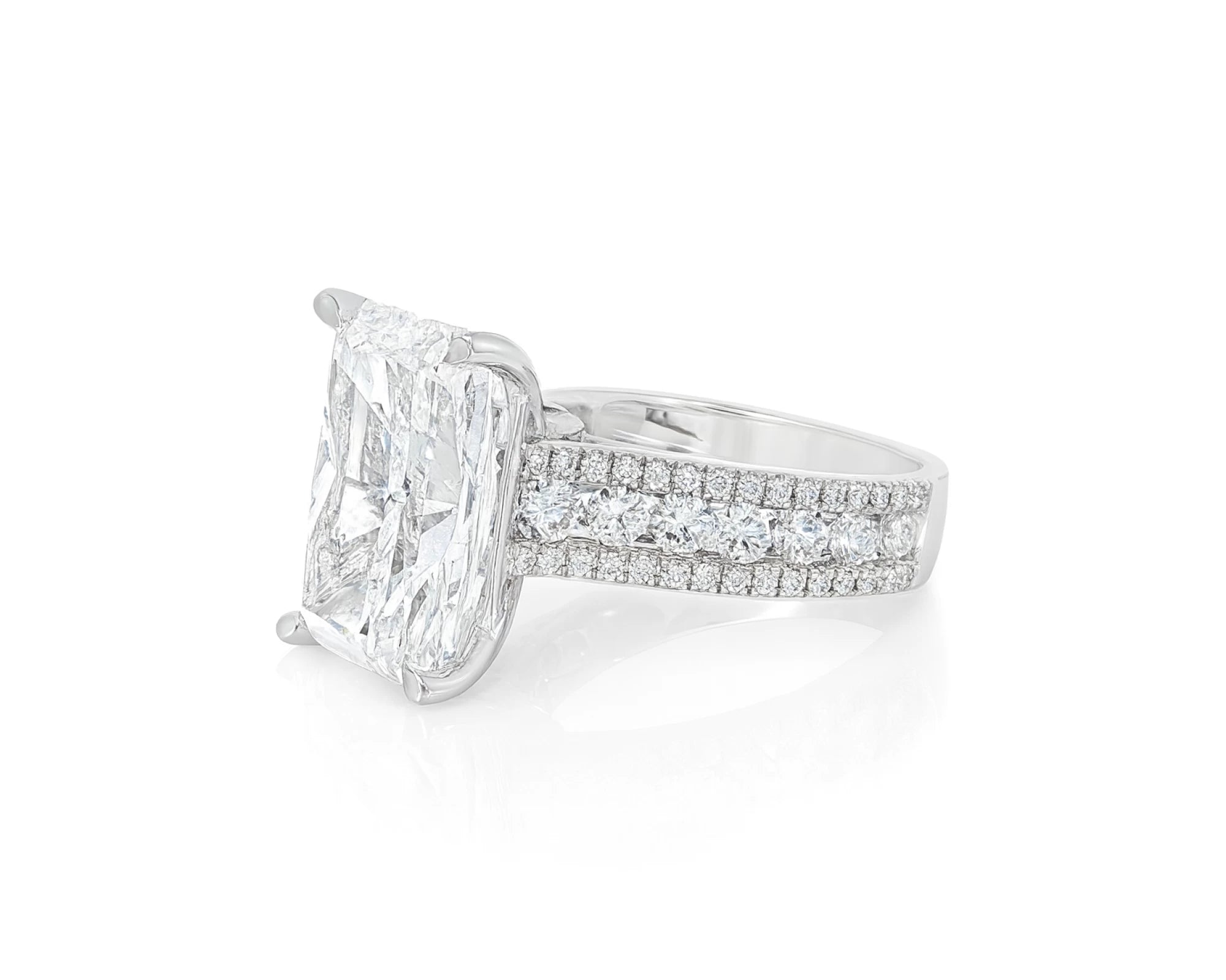14k Radiant Cut Double Row Diamond Band Engagement Ring 8.43 CT – lifestyle 2419