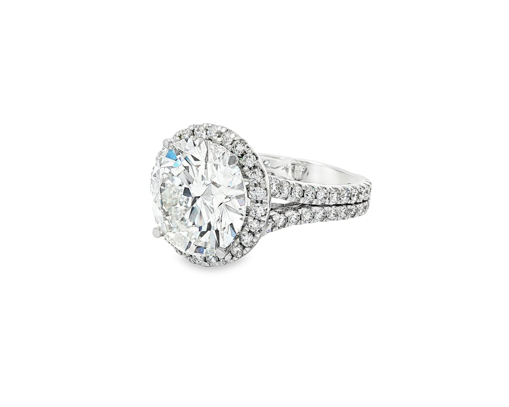 14k Round Cut Double Halo Diamond Engagement Ring 8.5 CT - AVI THE JEWELER
