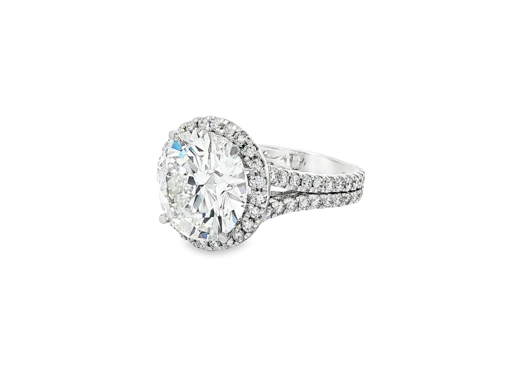 14k Round Cut Double Halo Diamond Engagement Ring 8.5 CT - AVI THE JEWELER