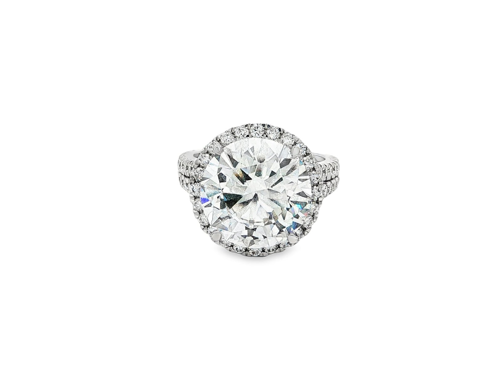 14k Round Cut Double Halo Diamond Engagement Ring 8.5 CT - AVI THE JEWELER