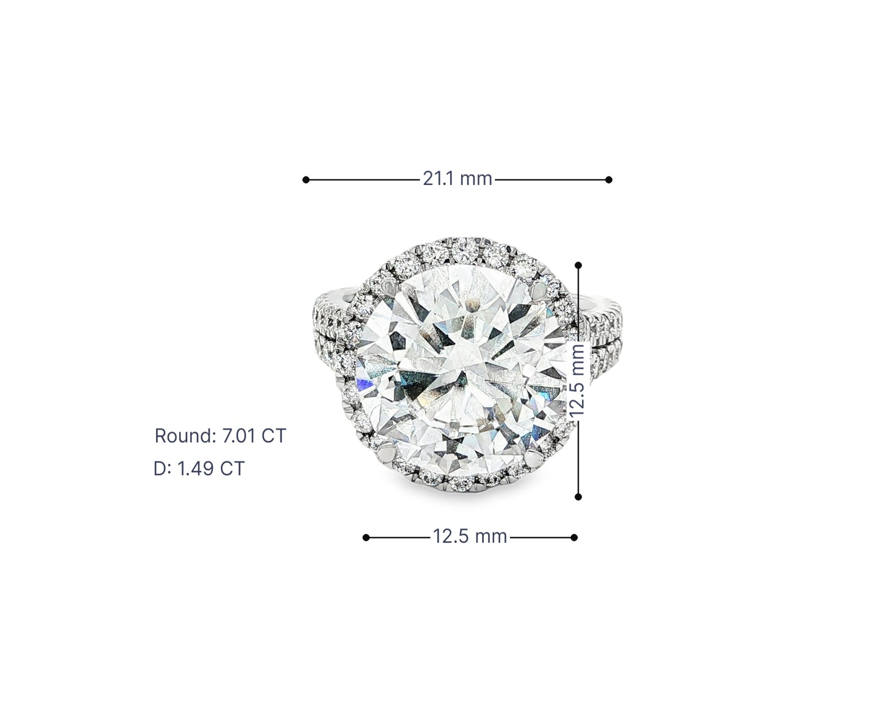 14k Round Cut Double Halo Diamond Engagement Ring 8.5 CT - AVI THE JEWELER