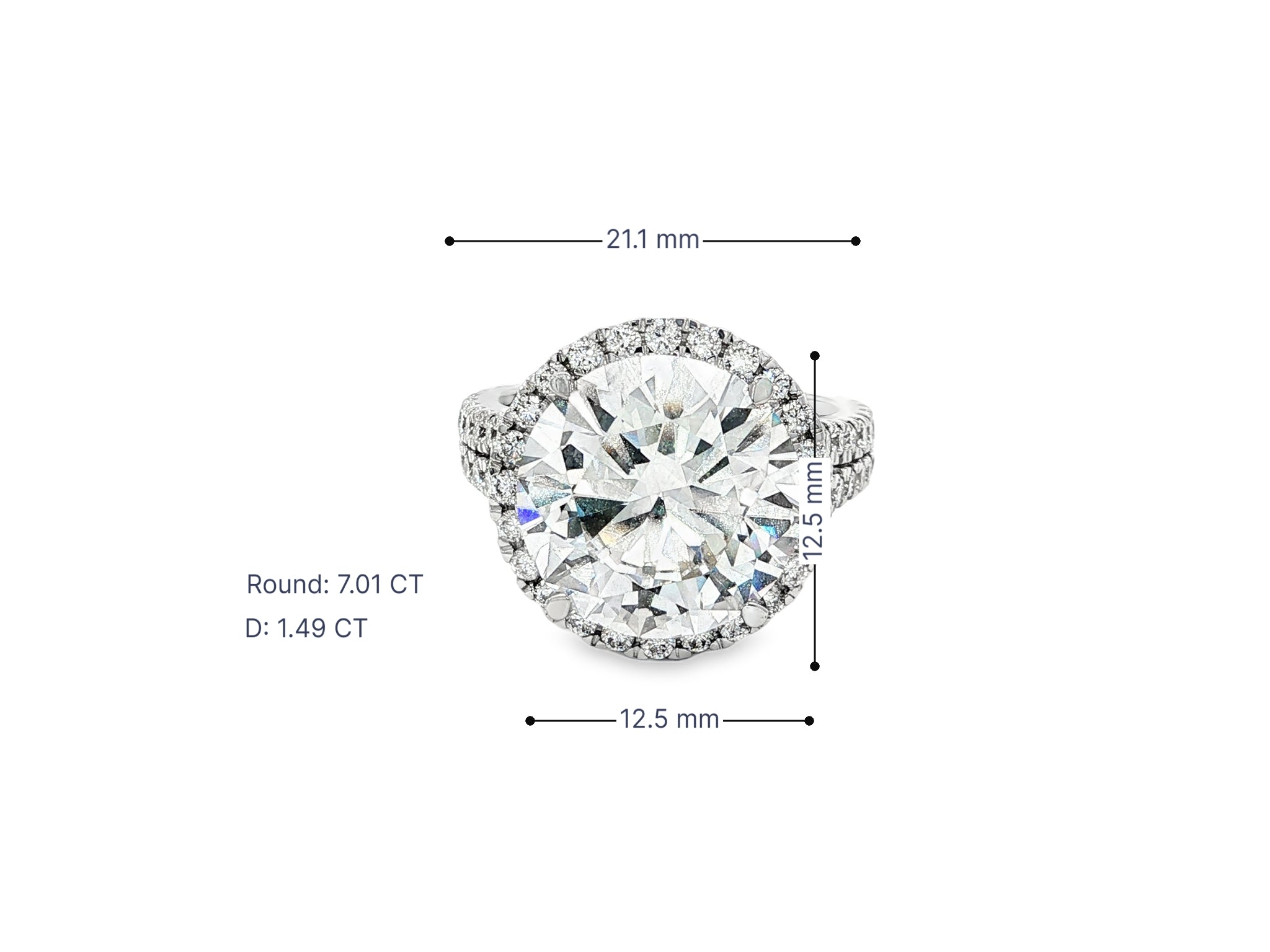 14k Round Cut Double Halo Diamond Engagement Ring 8.5 CT - AVI THE JEWELER