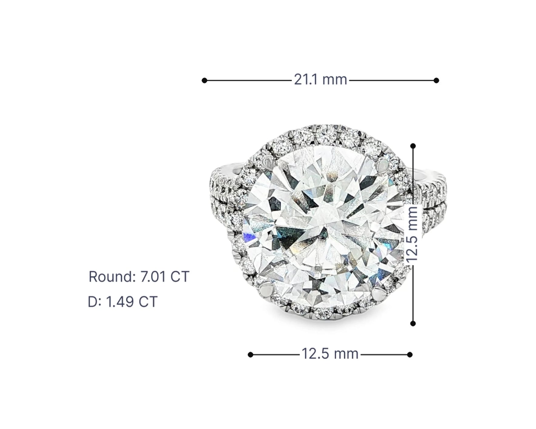 14k Round Cut Double Halo Diamond Engagement Ring 8.5 CT – lifestyle 3098