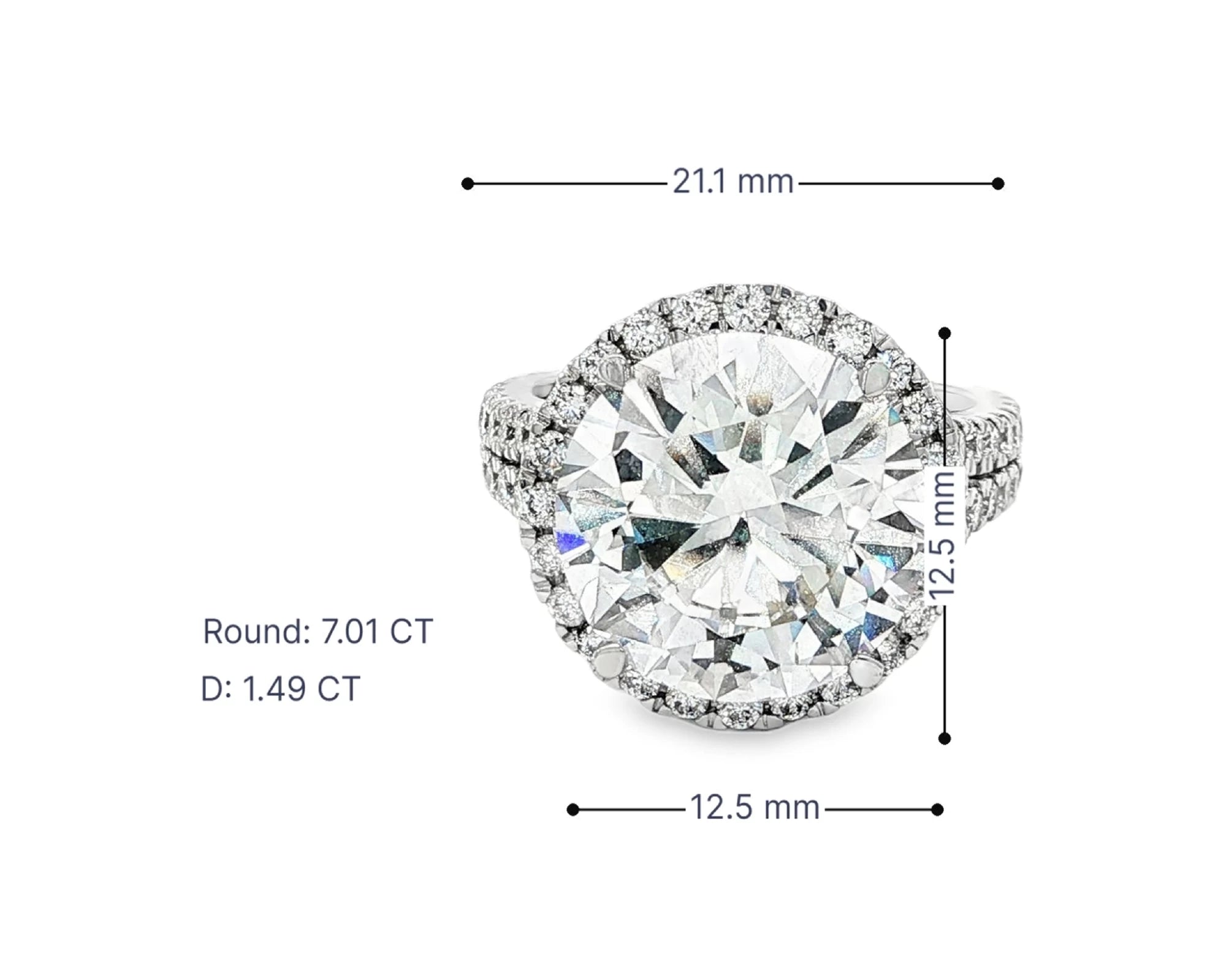 14k Round Cut Double Halo Diamond Engagement Ring 8.5 CT – lifestyle 3098