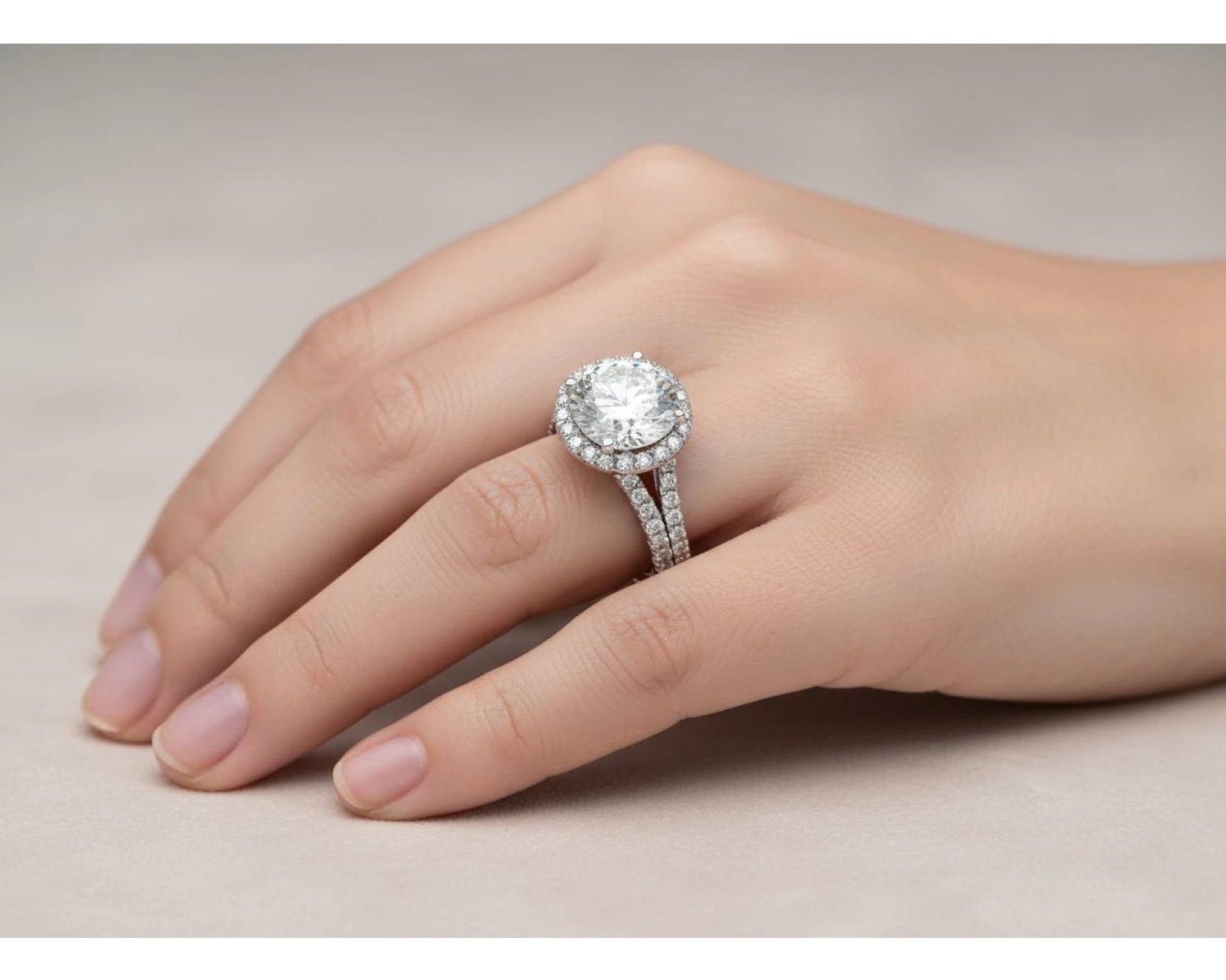 14k Round Cut Double Halo Diamond Engagement Ring 8.5 CT – view 2