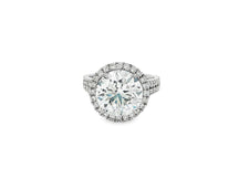 14k Round Cut Double Halo Pavé Engagement Ring 6.16 CT
