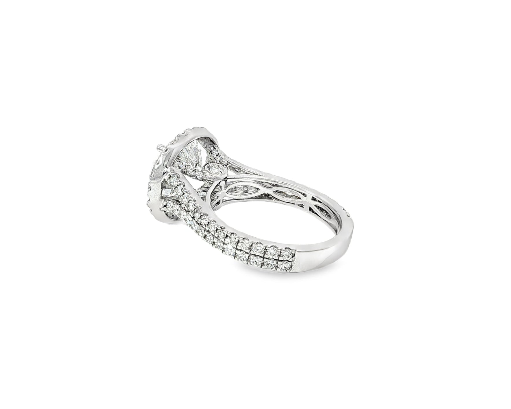 14k Round Cut Double Halo Pavé Engagement Ring 6.16 CT - AVI THE JEWELER