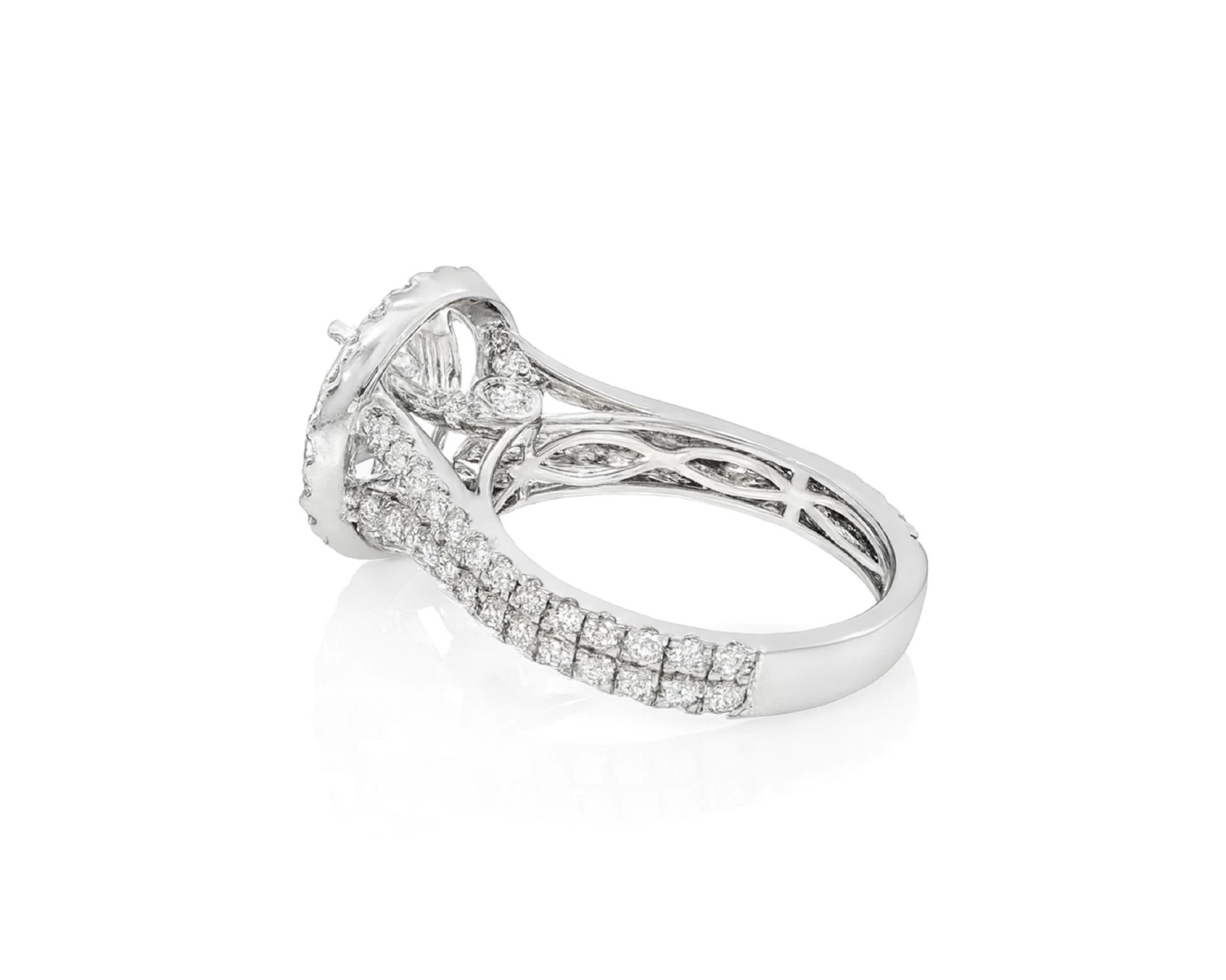 14k Round Cut Double Halo Pavé Engagement Ring 6.16 CT – lifestyle 1910