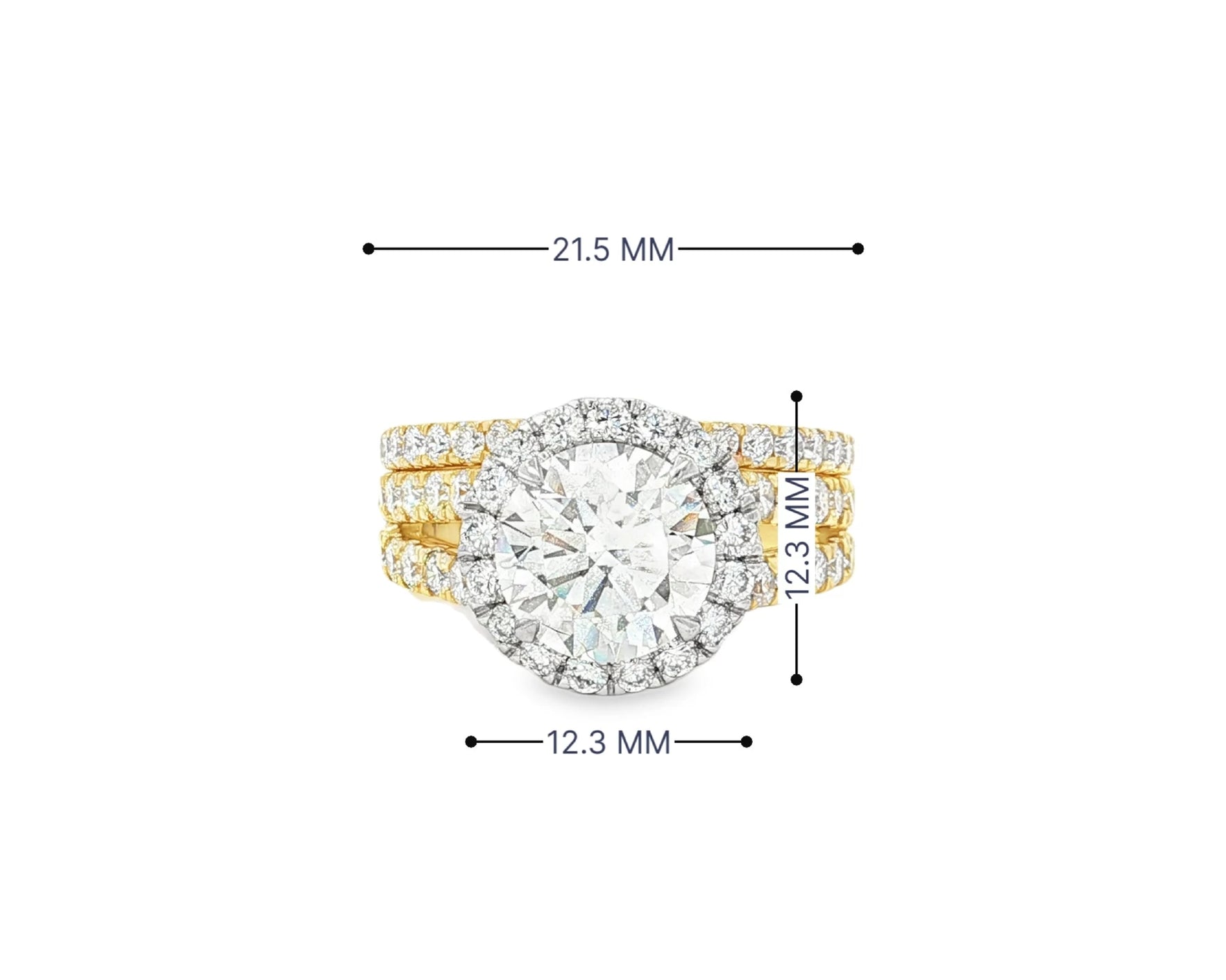 14k Round Cut Halo Diamond Engagement Ring Set 3.80 CT – lifestyle 3073