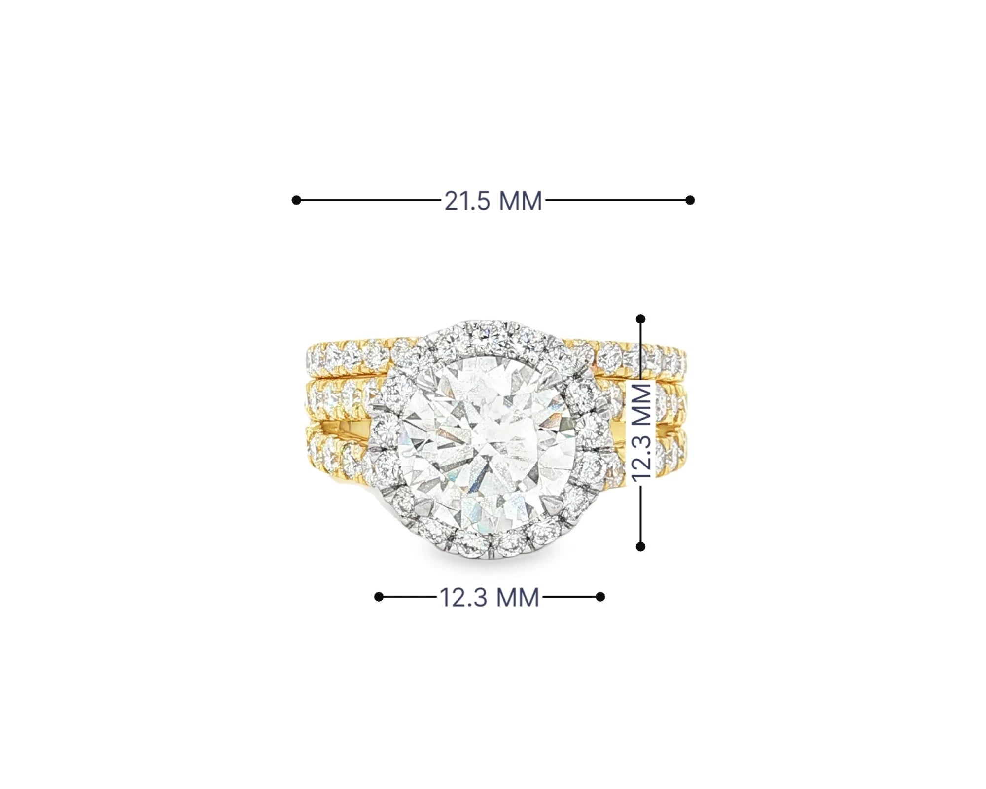 14k Round Cut Halo Diamond Engagement Ring Set 3.80 CT – lifestyle 3073