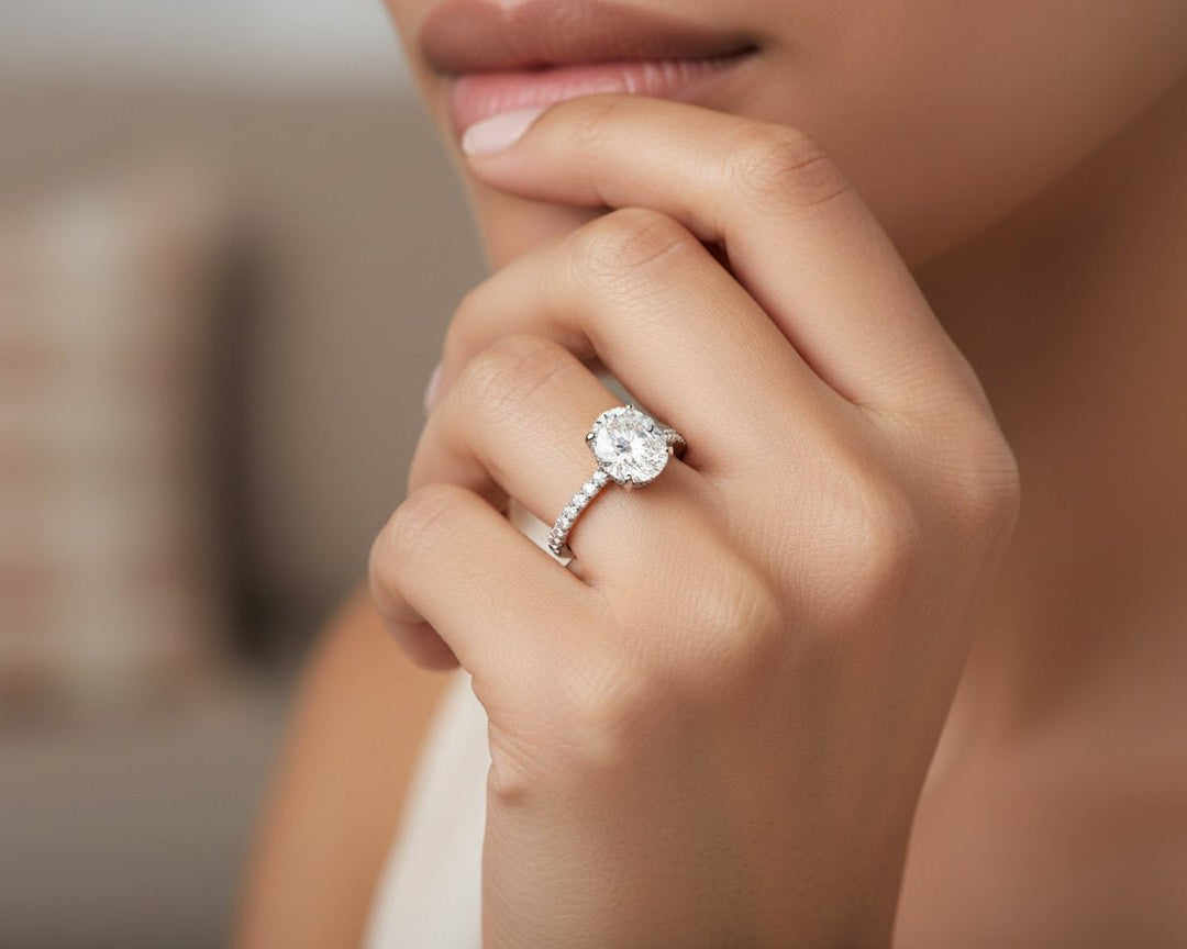 14k Round Cut Petite Micropavé Engagement Ring 2.59 CT - AVI THE JEWELER