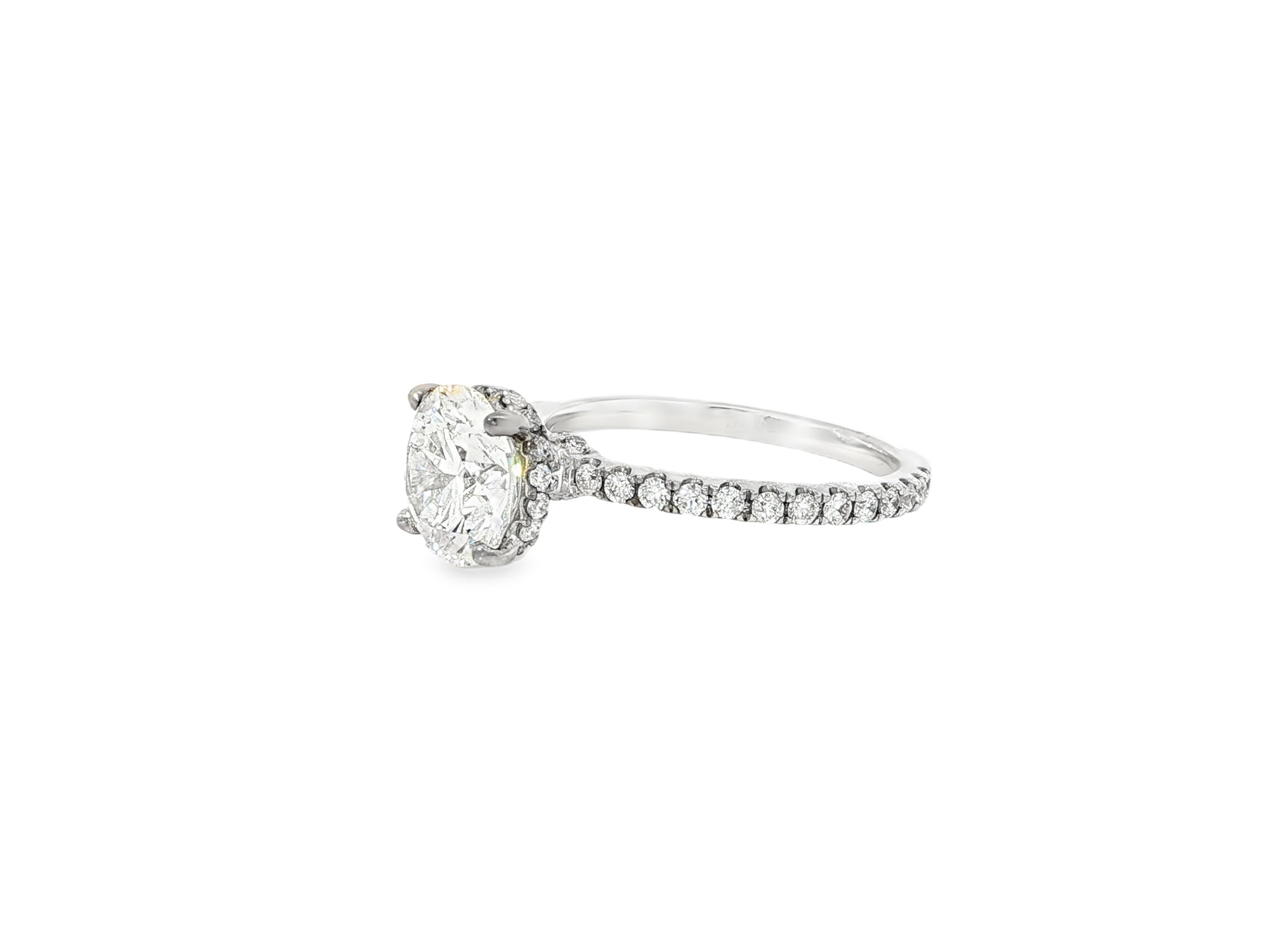 14k Round Cut Petite Micropavé Engagement Ring 2.59 CT - AVI THE JEWELER