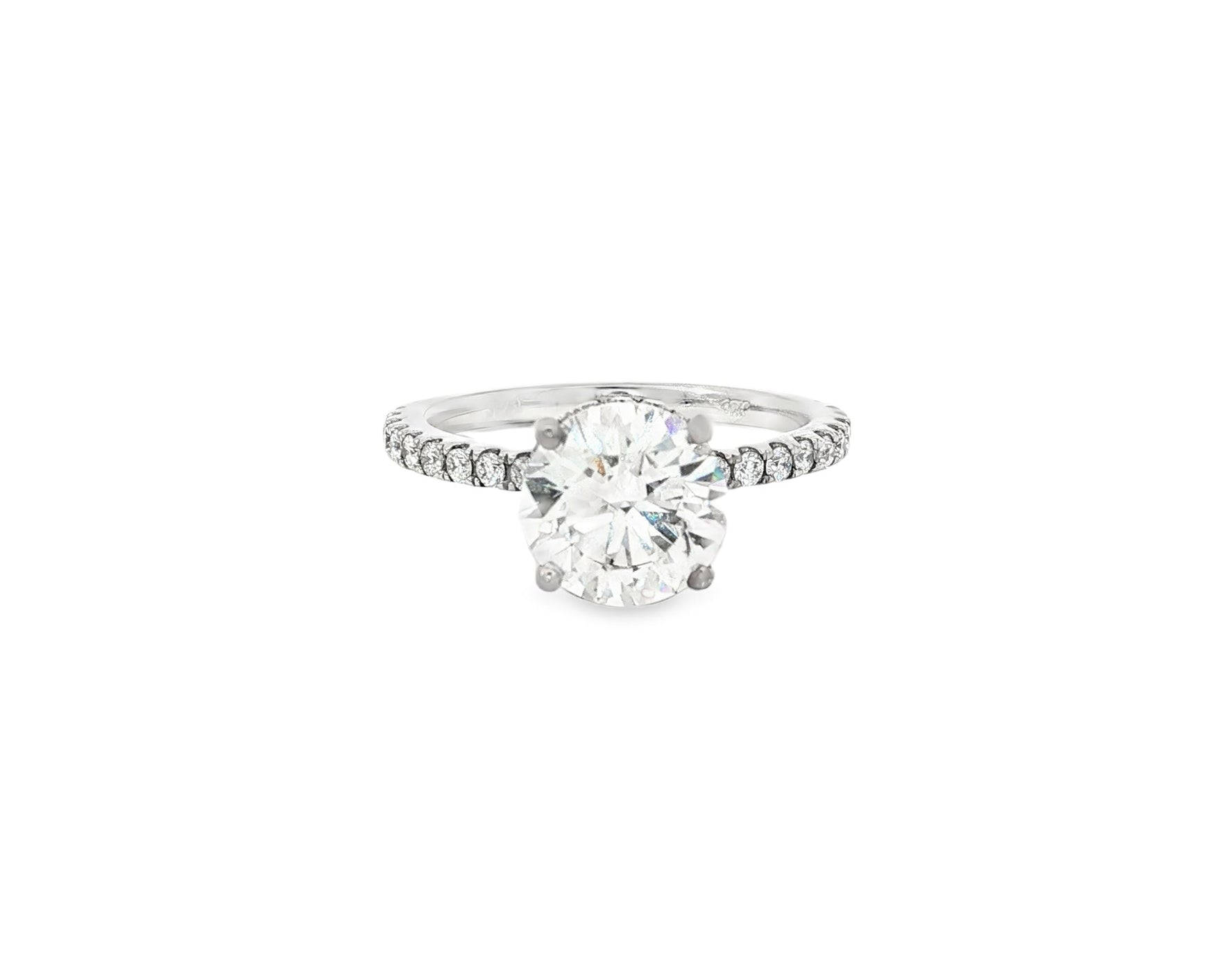 14k Round Cut Petite Micropavé Engagement Ring 2.59 CT - AVI THE JEWELER