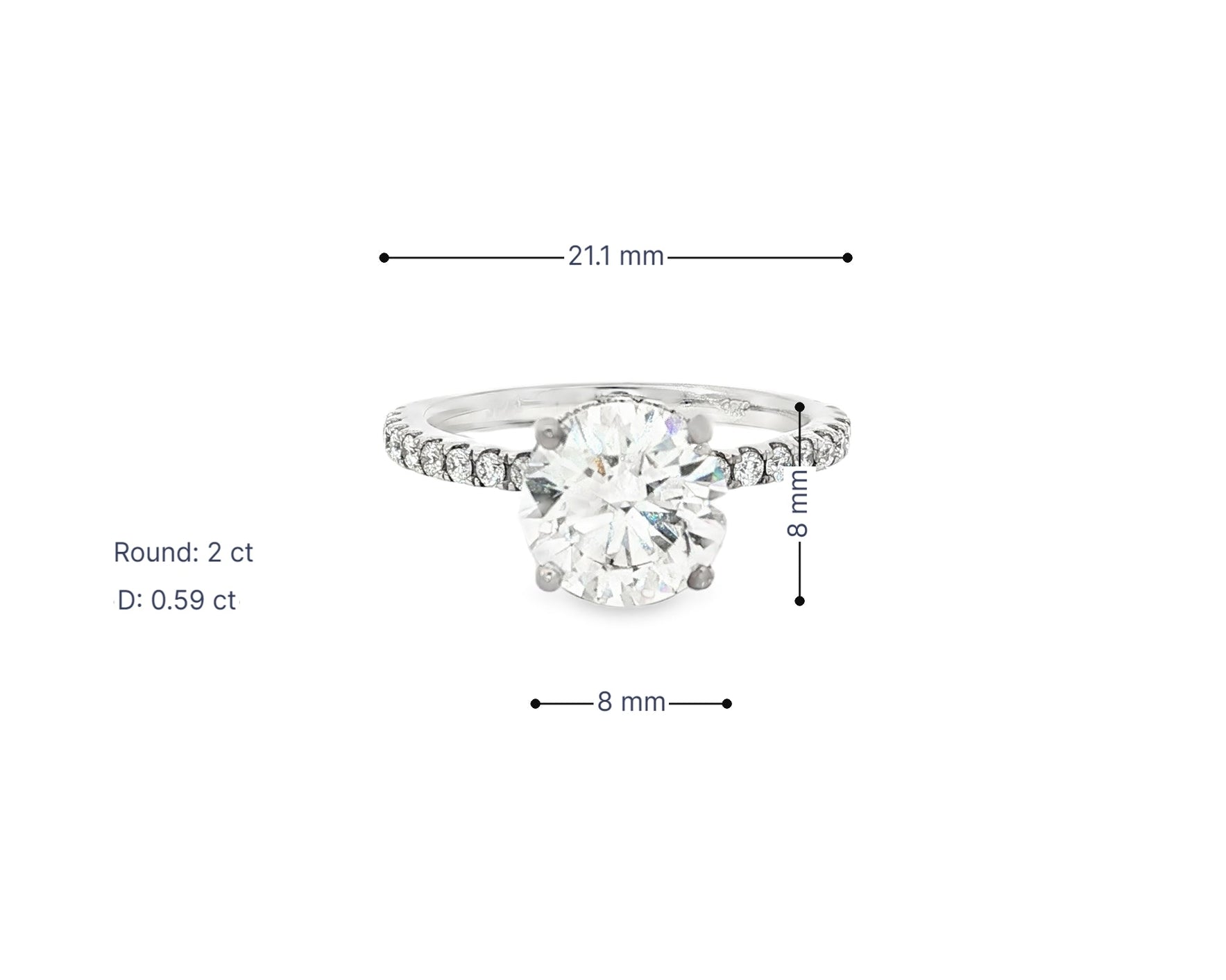 14k Round Cut Petite Micropavé Engagement Ring 2.59 CT - AVI THE JEWELER