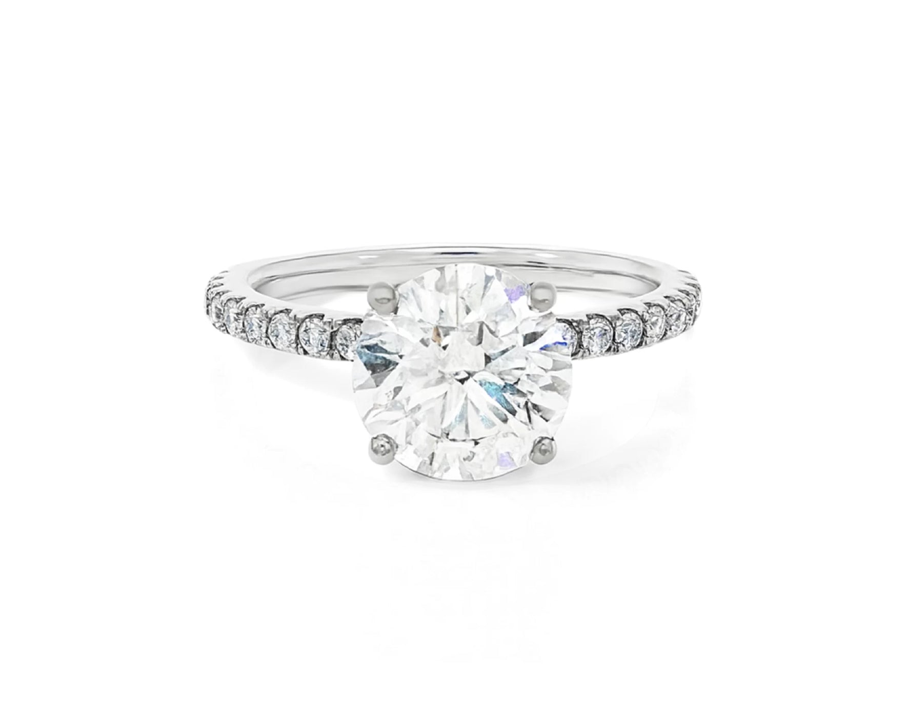 14k Round Cut Petite Micropavé Engagement Ring 2.59 CT – lifestyle 2314