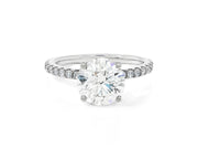 14k Round Cut Petite Micropavé Engagement Ring 2.59 CT