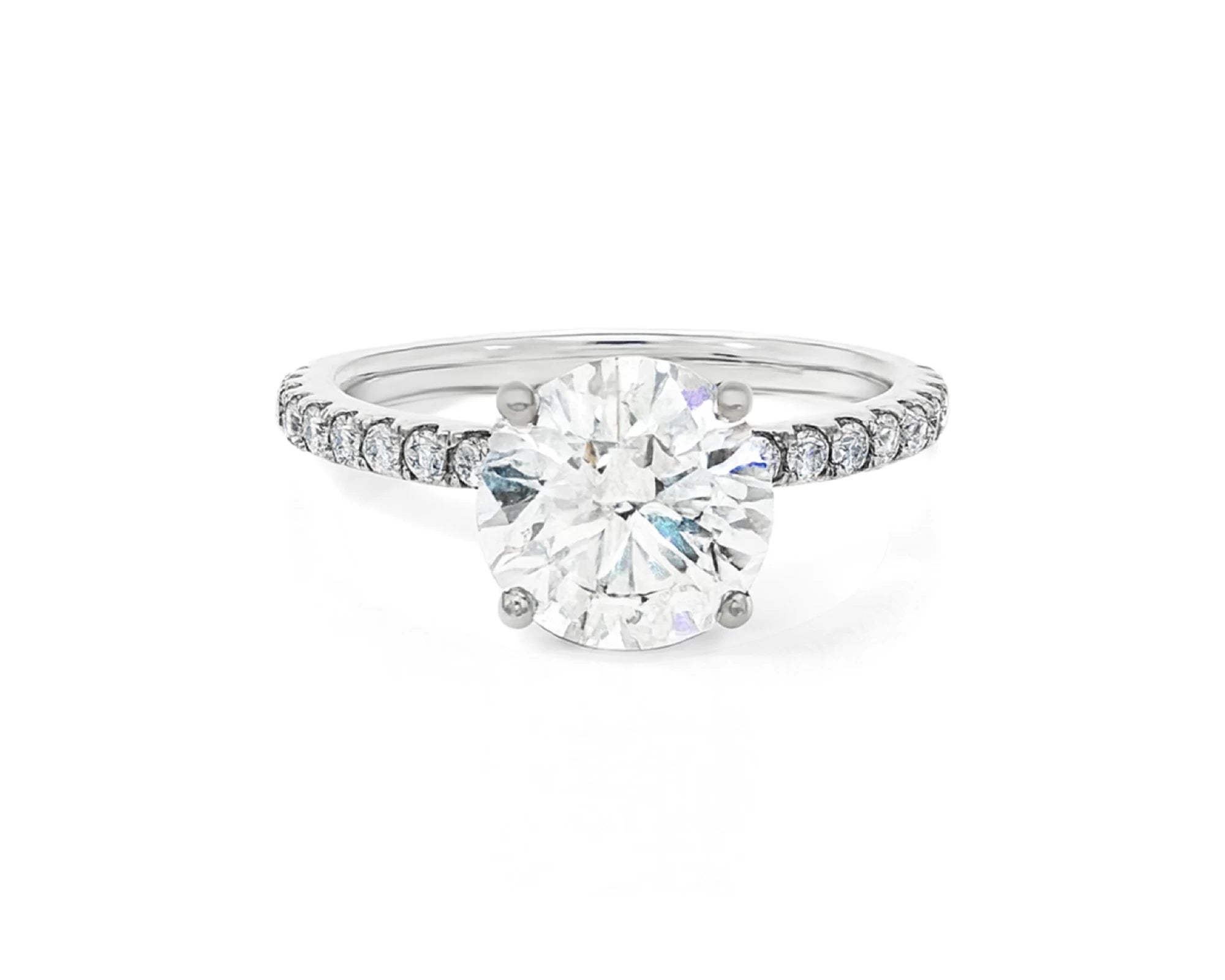 14k Round Cut Petite Micropavé Engagement Ring 2.59 CT – lifestyle 2314