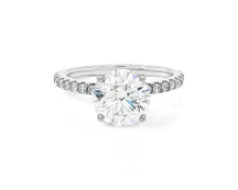 14k Round Cut Petite Micropavé Engagement Ring 2.59 CT