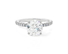14k Round Cut Petite Micropavé Engagement Ring 2.59 CT