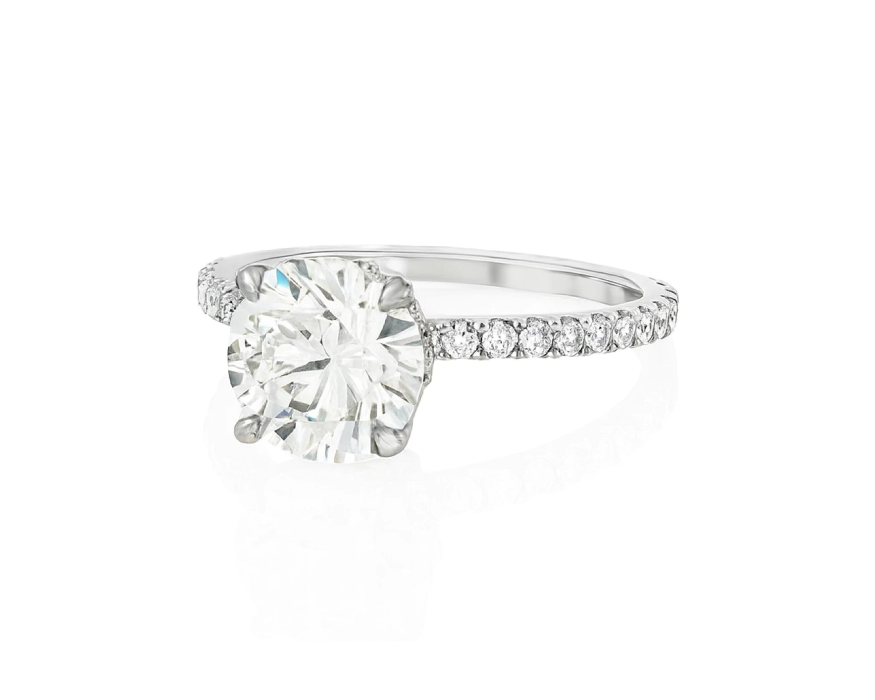 14k Round Cut Petite Micropavé Engagement Ring 2.59 CT – lifestyle 2315