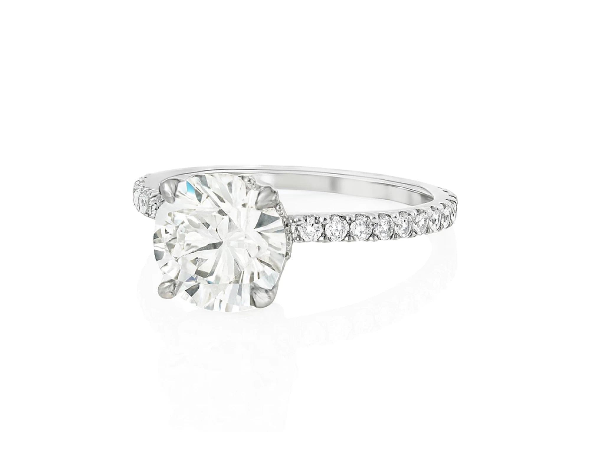 14k Round Cut Petite Micropavé Engagement Ring 2.59 CT – lifestyle 2315