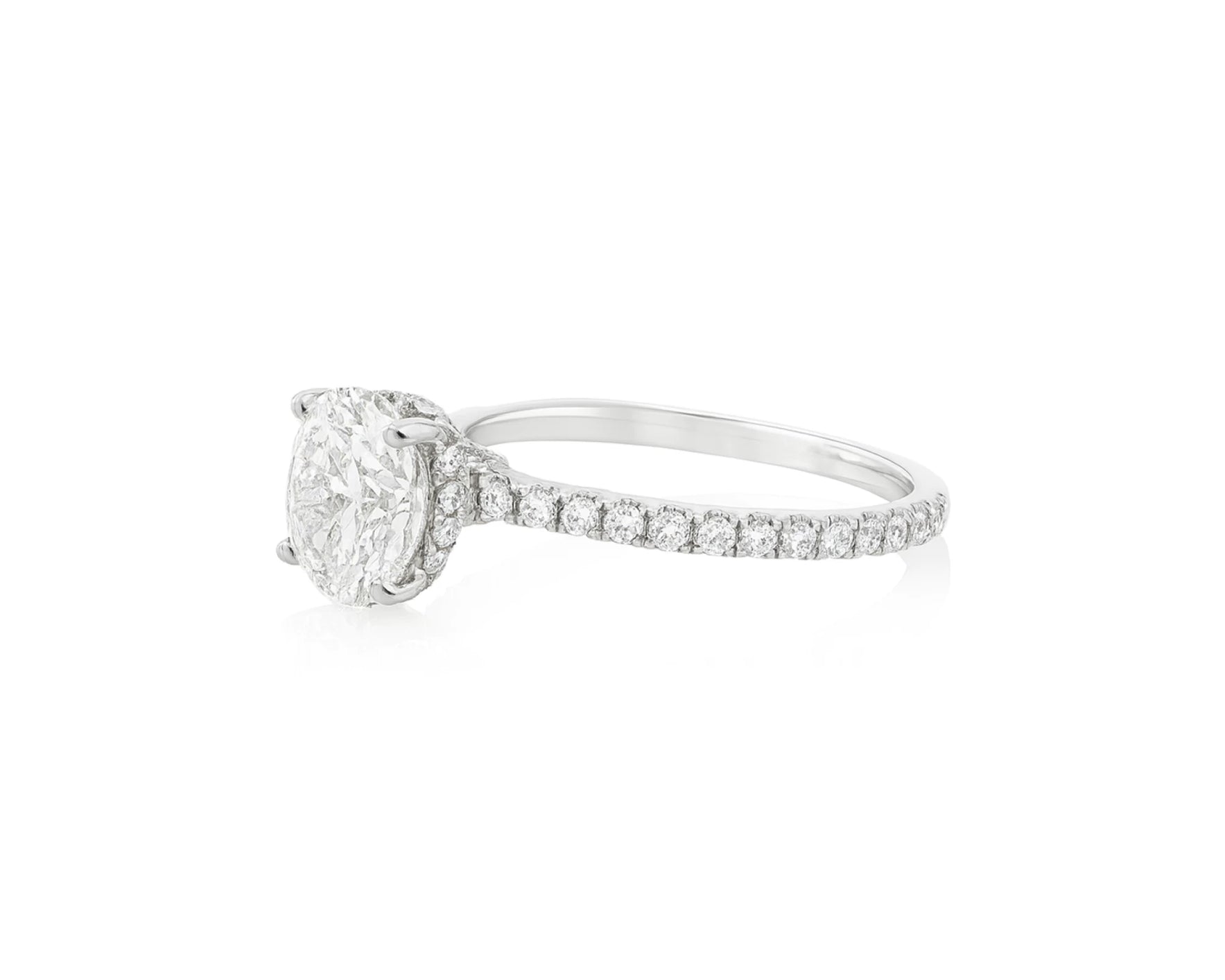 14k Round Cut Petite Micropavé Engagement Ring 2.59 CT – lifestyle 2316