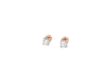 14k Round Cut Refined Solitaire Diamond Stud Earrings 0.50ct