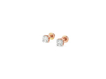 14k Round Cut Refined Solitaire Diamond Stud Earrings 0.50ct