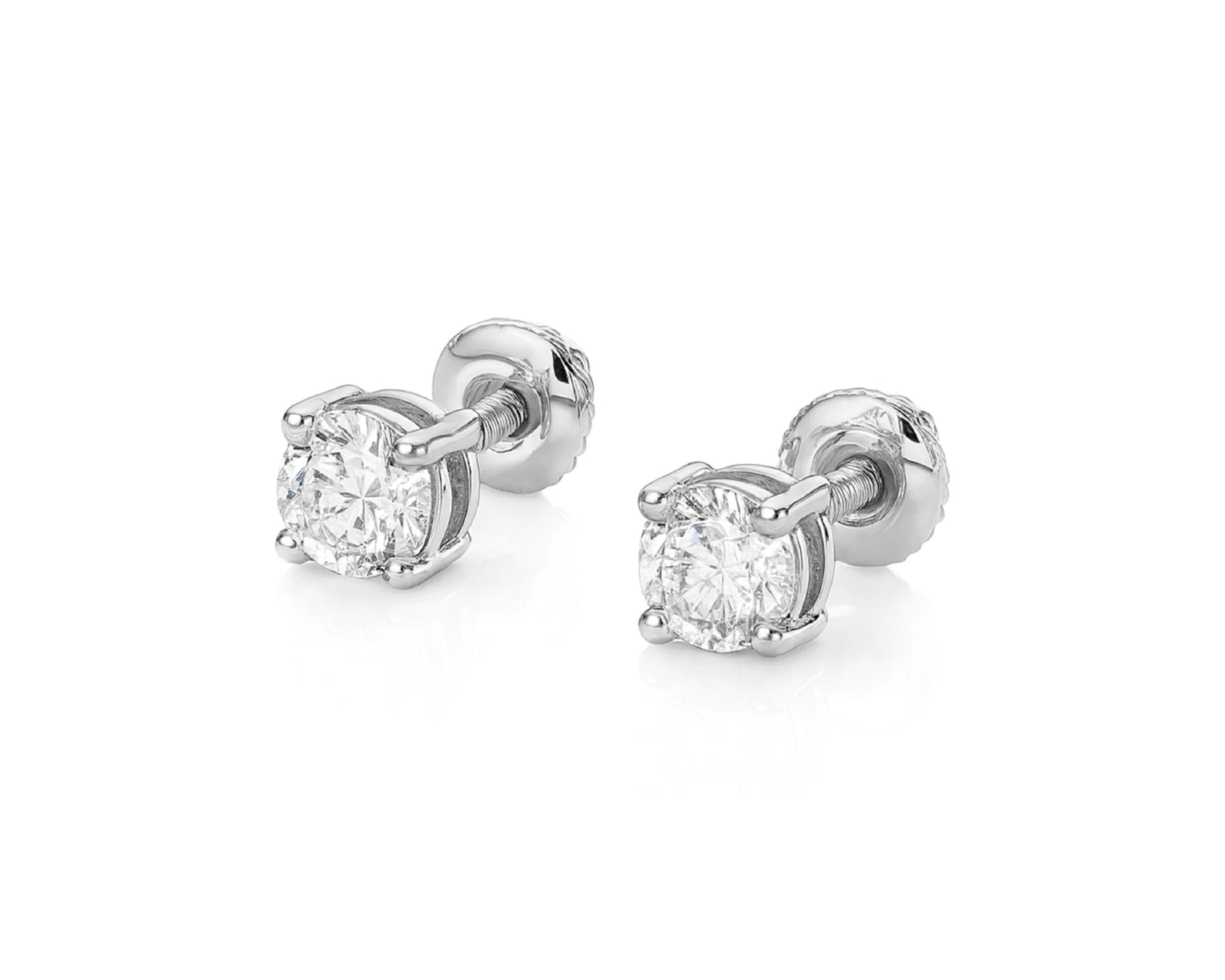 14k Round Cut Refined Solitaire Diamond Stud Earrings 0.50ct – lifestyle 3187