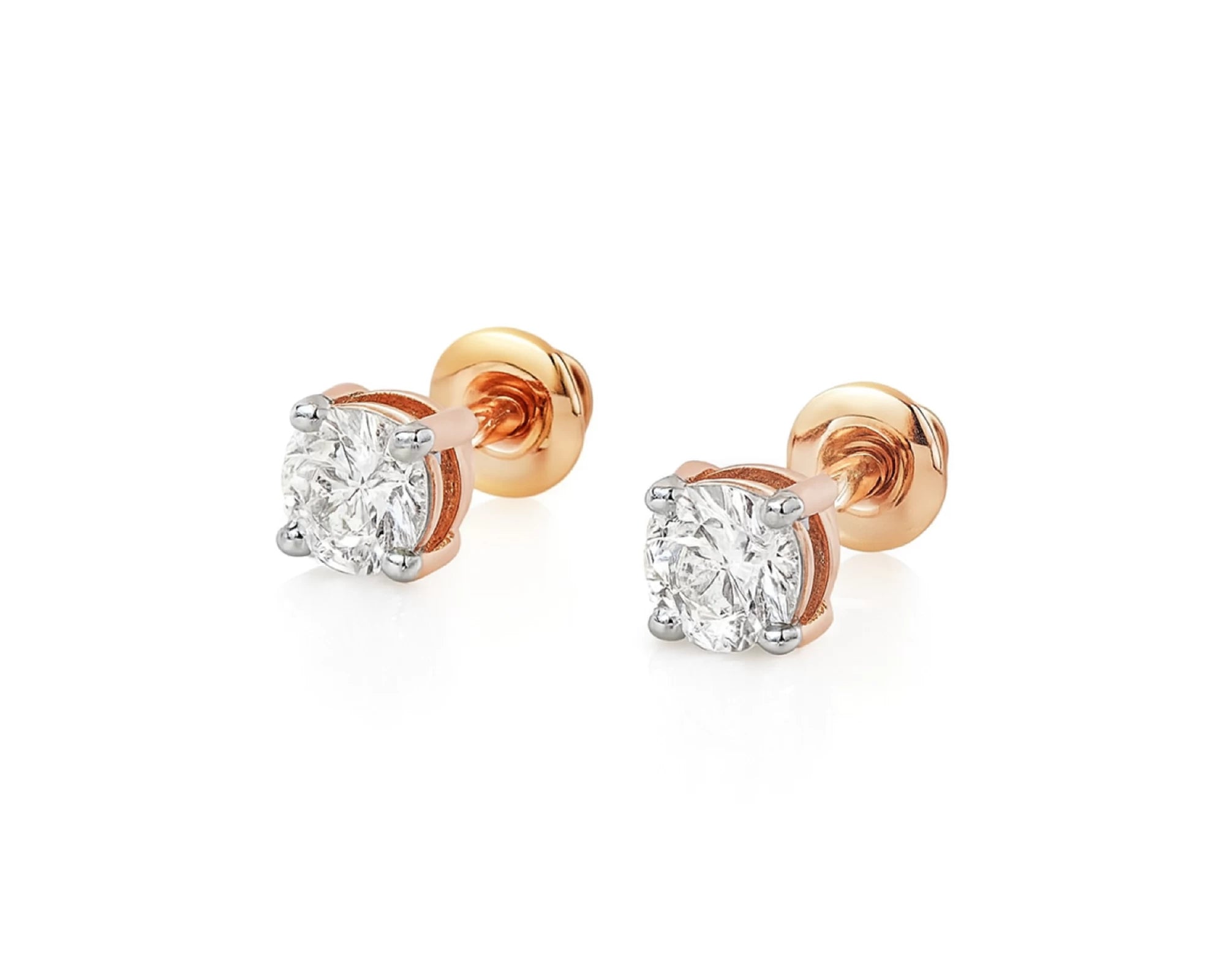 14k Round Cut Refined Solitaire Diamond Stud Earrings 0.50ct – lifestyle 3188