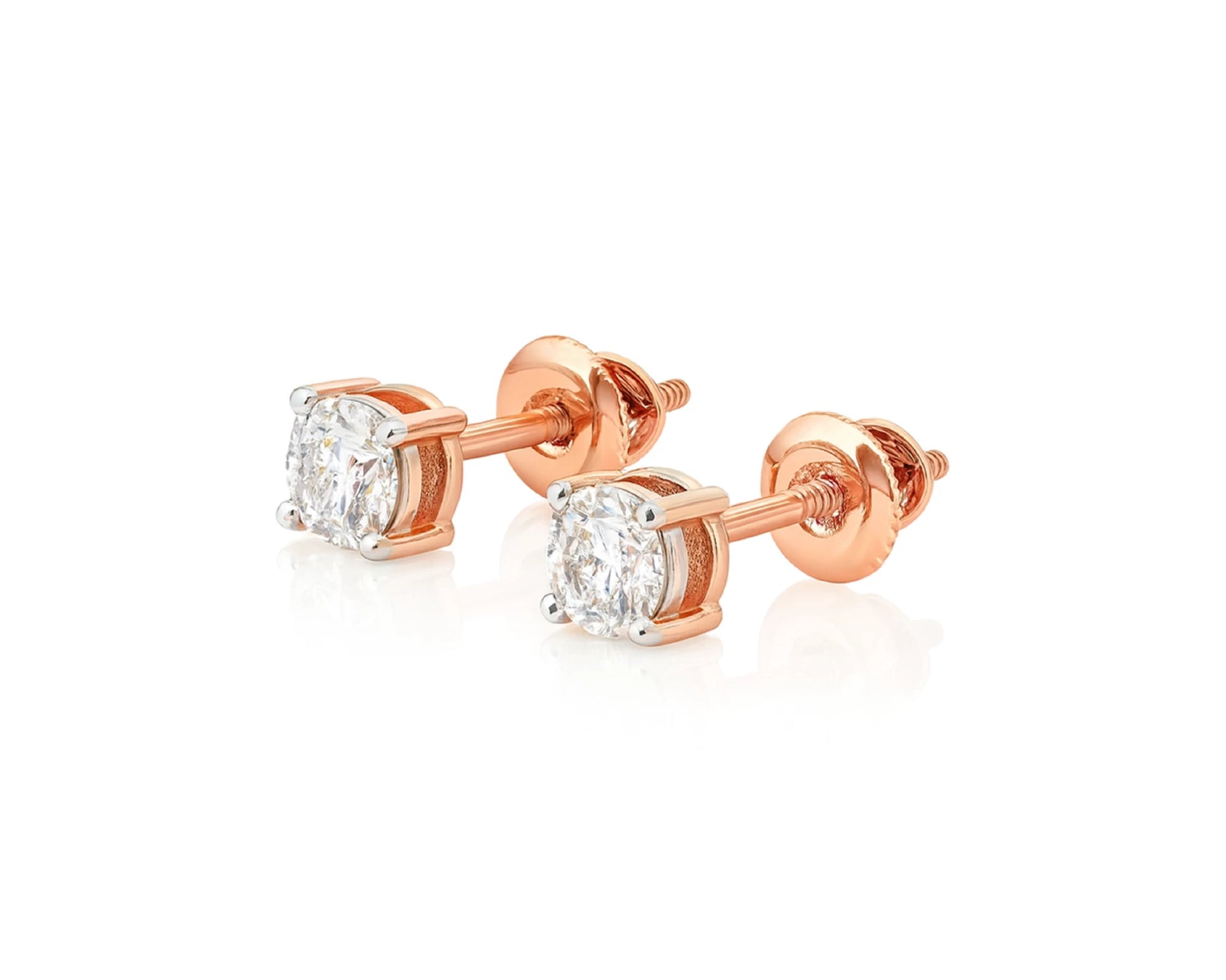 14k Round Cut Refined Solitaire Diamond Stud Earrings 0.50ct – lifestyle 3189