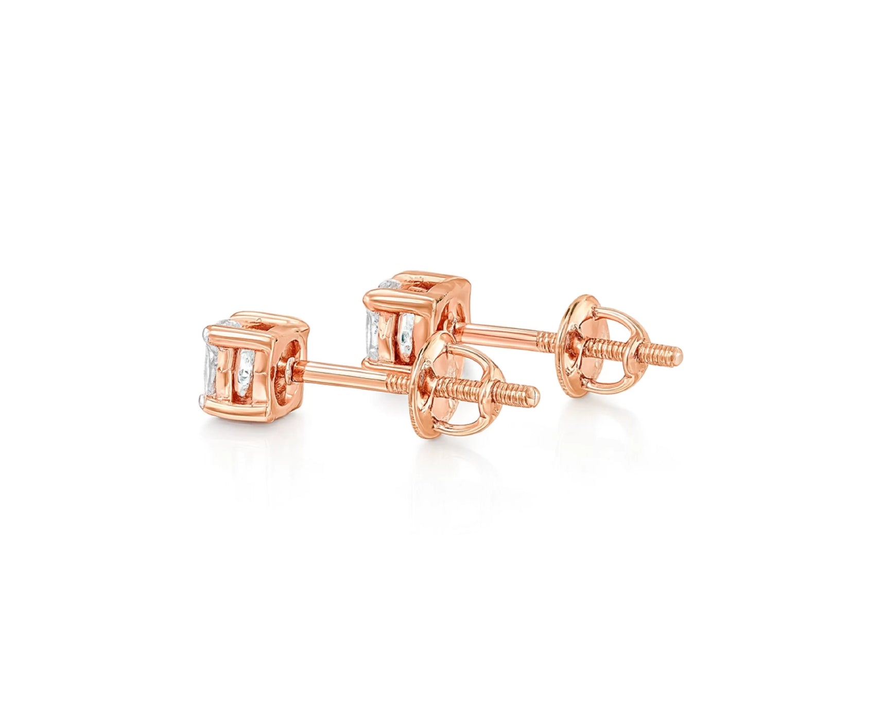 14k Round Cut Refined Solitaire Diamond Stud Earrings 0.50ct – lifestyle 3191