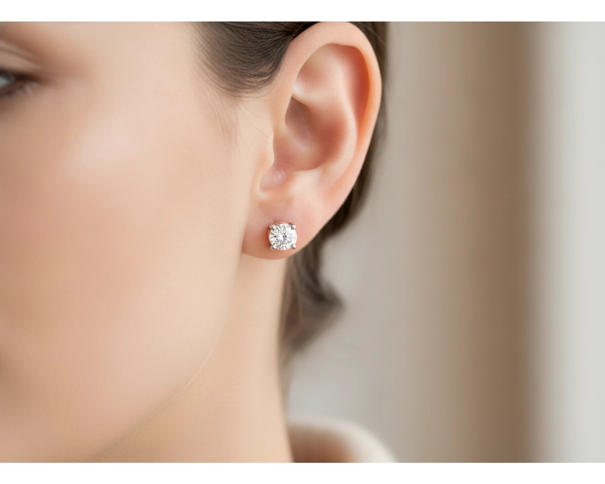 14k Round Cut Refined Solitaire Diamond Stud Earrings 0.50ct – lifestyle 3193