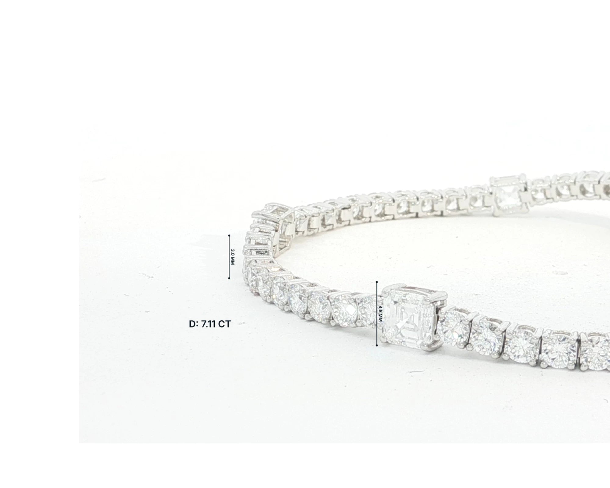 14K Round Cut Tennis Bracelet with Center Stone 11.48ct – view 4