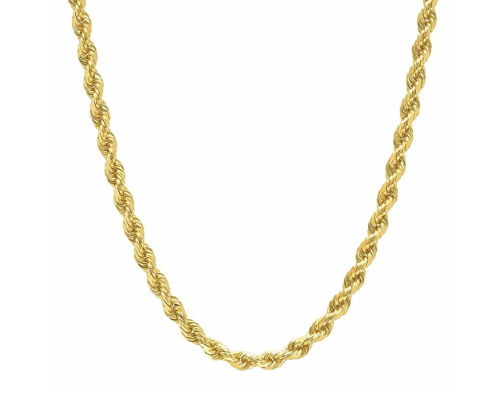 14k Solid Gold Diamond - Cut Rope Chain Necklace 4.0mm - AVI THE JEWELER