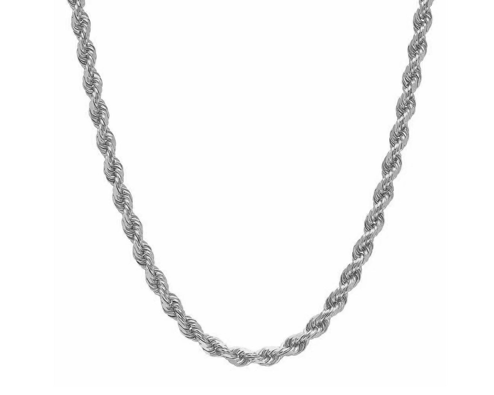 14k Solid Gold Diamond - Cut Rope Chain Necklace 4.0mm - AVI THE JEWELER
