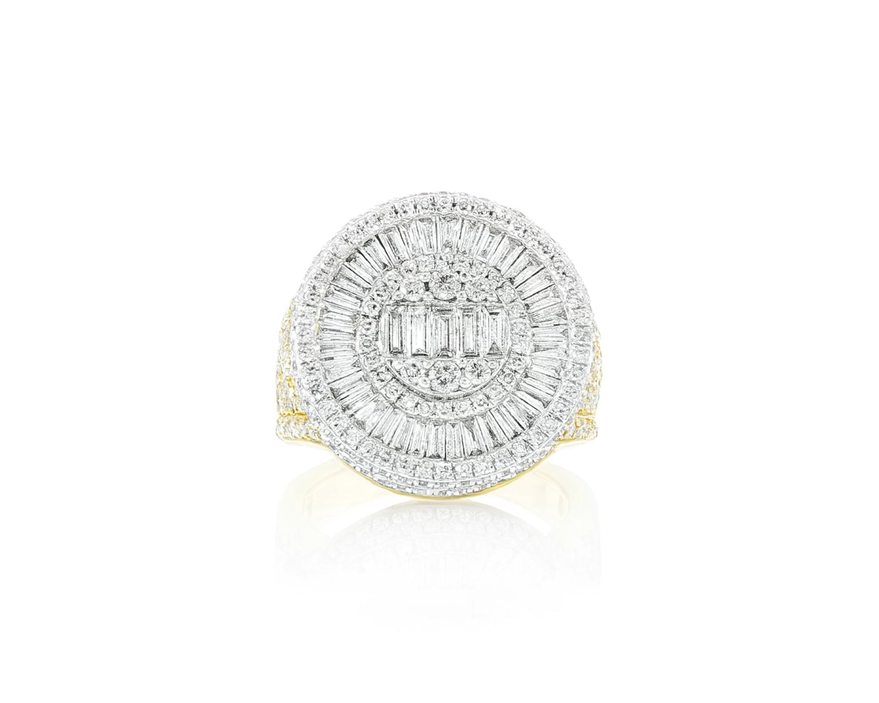 14k Two-Tone Gold Diamond Ring with Round and Baguette Cut 5.00ct – lifestyle 409