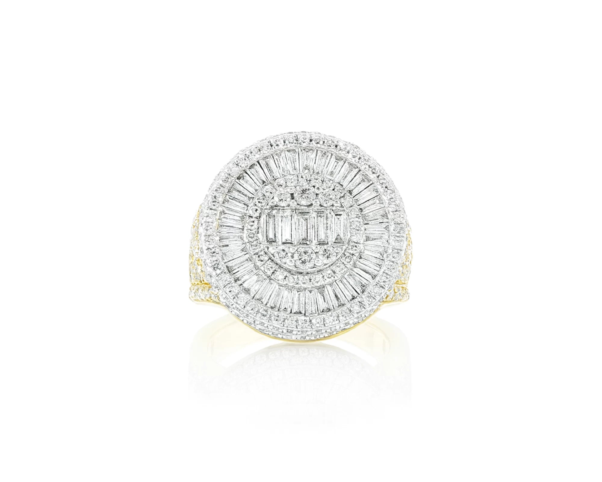 14k Two-Tone Gold Diamond Ring with Round and Baguette Cut 5.00ct – lifestyle 409