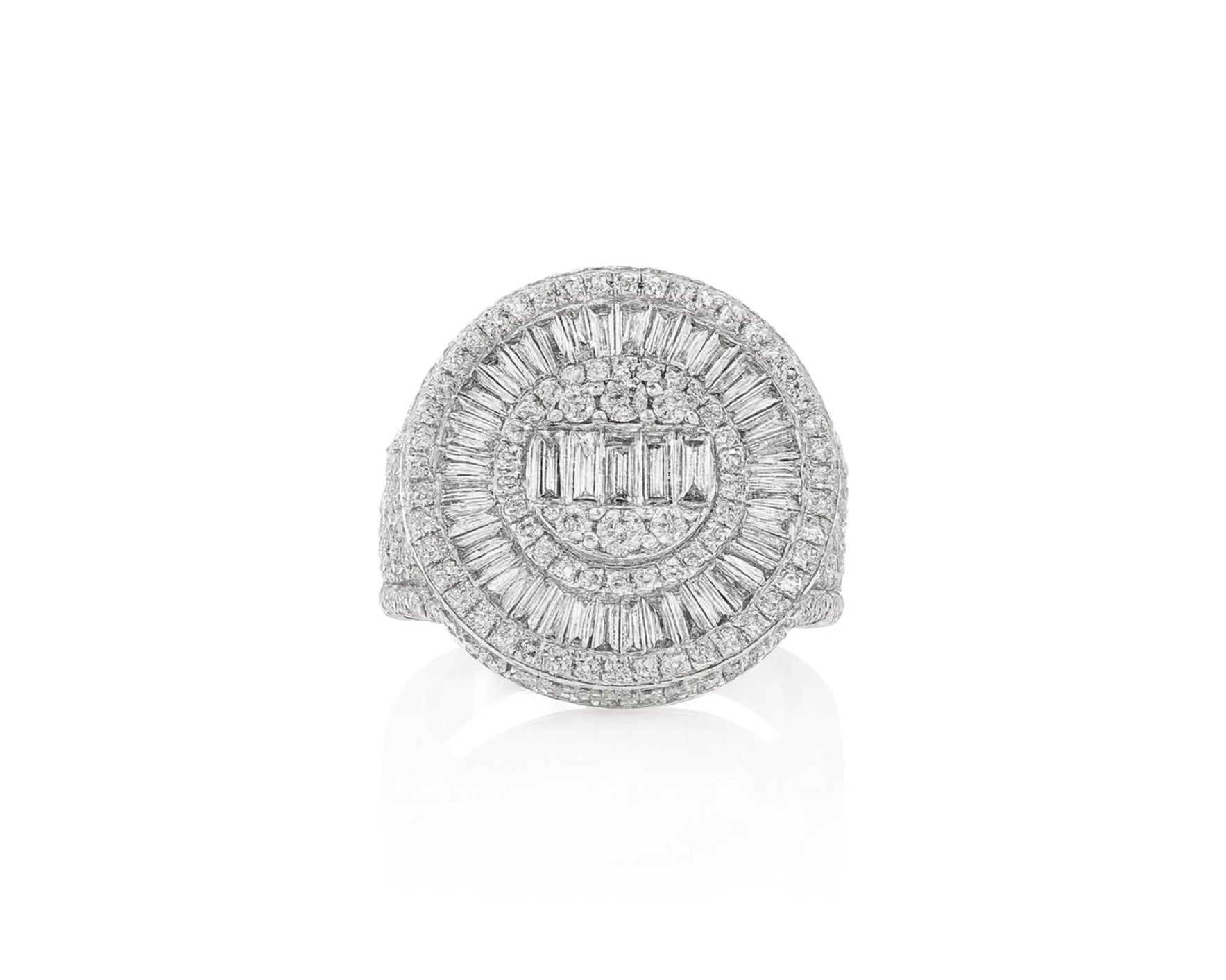 14k Two-Tone Gold Diamond Ring with Round and Baguette Cut 5.00ct – lifestyle 410