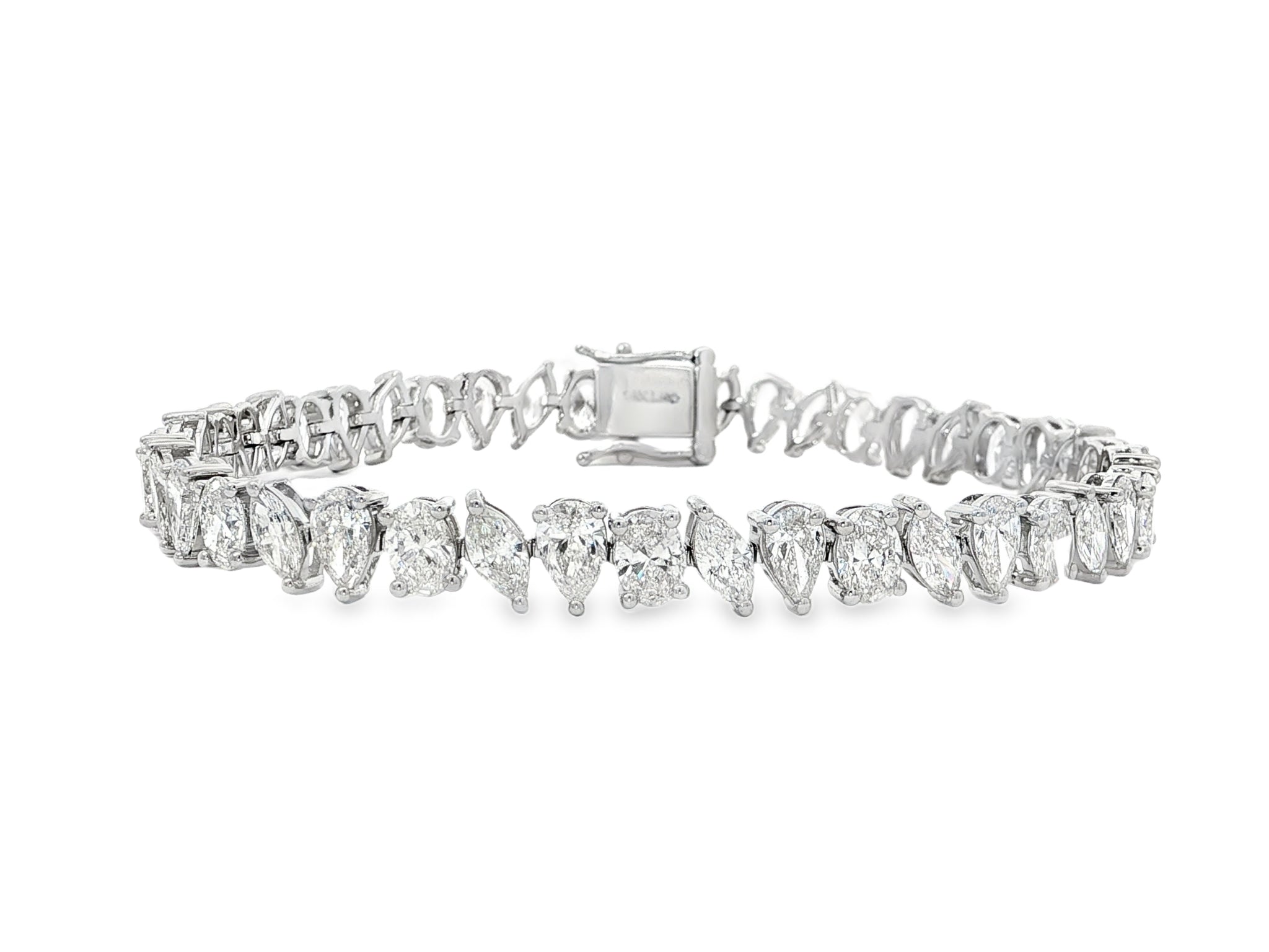 14K Gold Diamond Bracelet with Mixed Shape Design 11.98 CT
