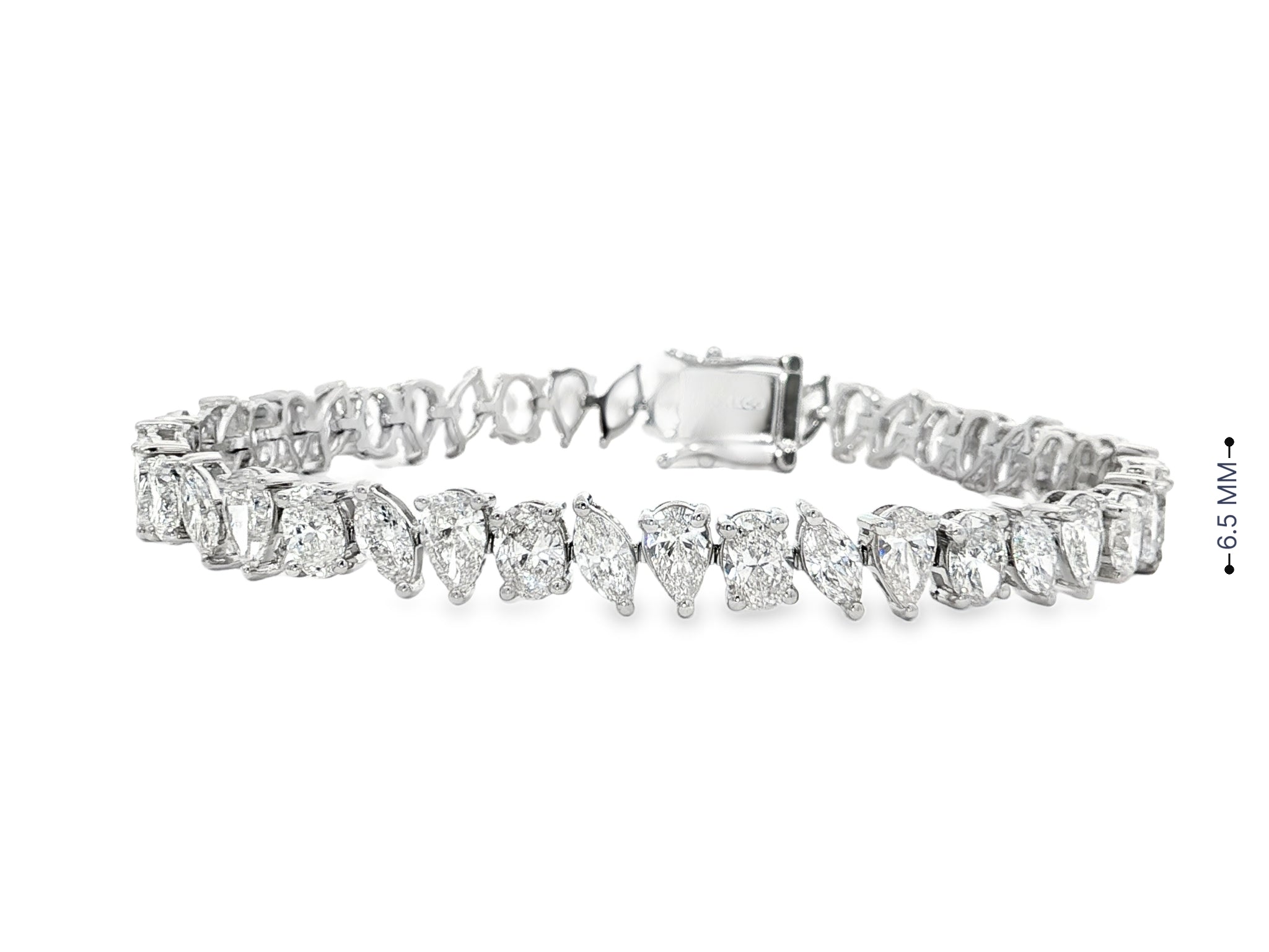 14K Gold Diamond Bracelet with Mixed Shape Design 11.98 CT