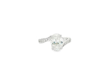 14k Gold Diamond Engagement Ring Oval-Cut Center & Twisted Pavé Band 2.60ct