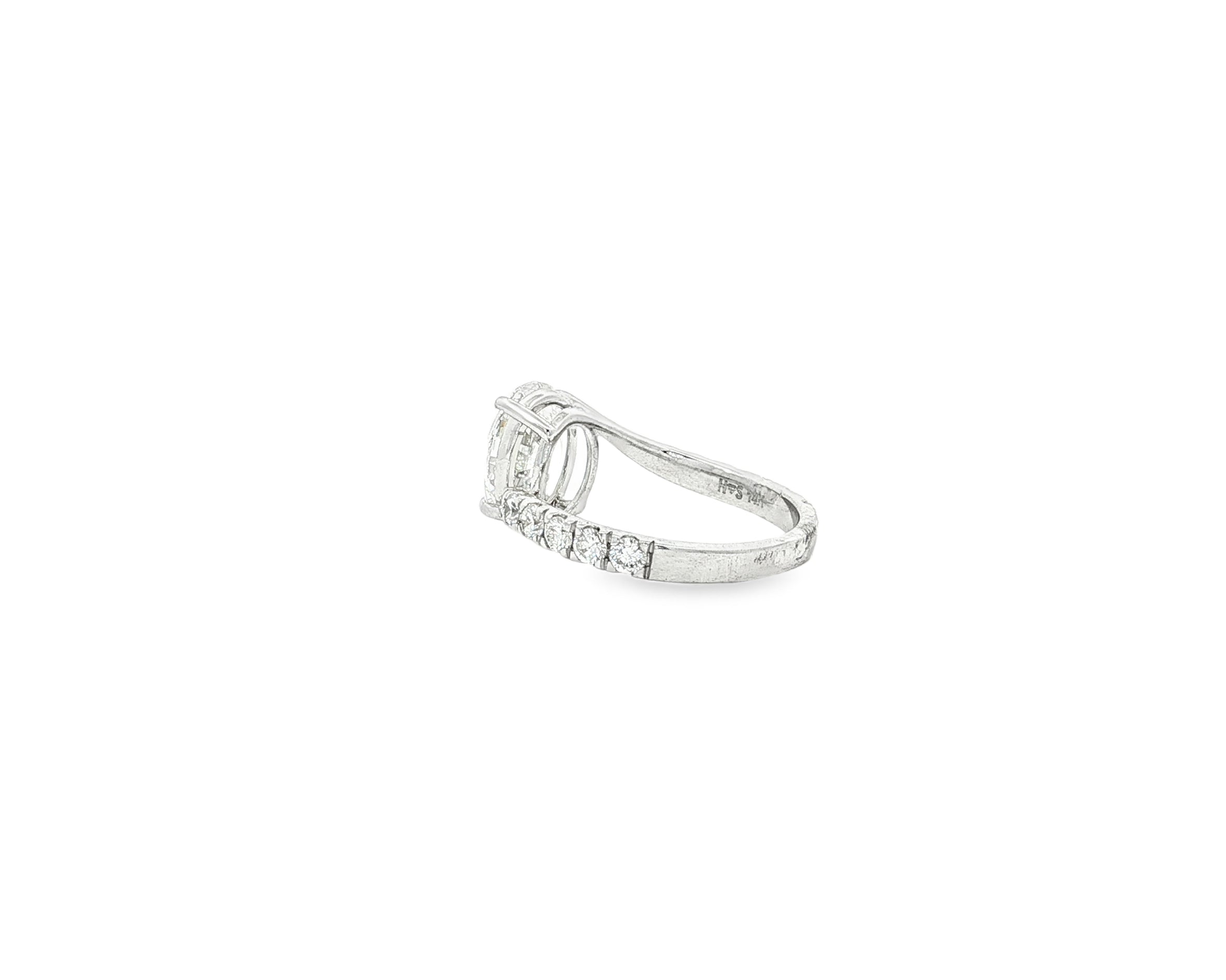 14k Gold Diamond Engagement Ring Oval-Cut Center & Twisted Pavé Band 2.60ct