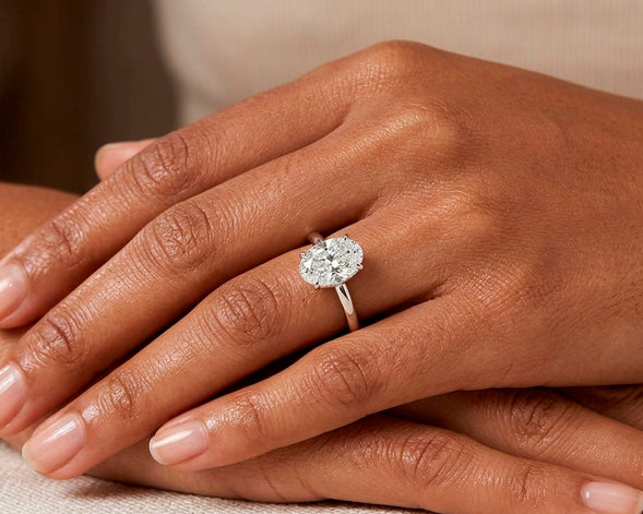 14k Gold Diamond Engagement Ring with Certified Oval-Cut Solitaire Design 2.01ct