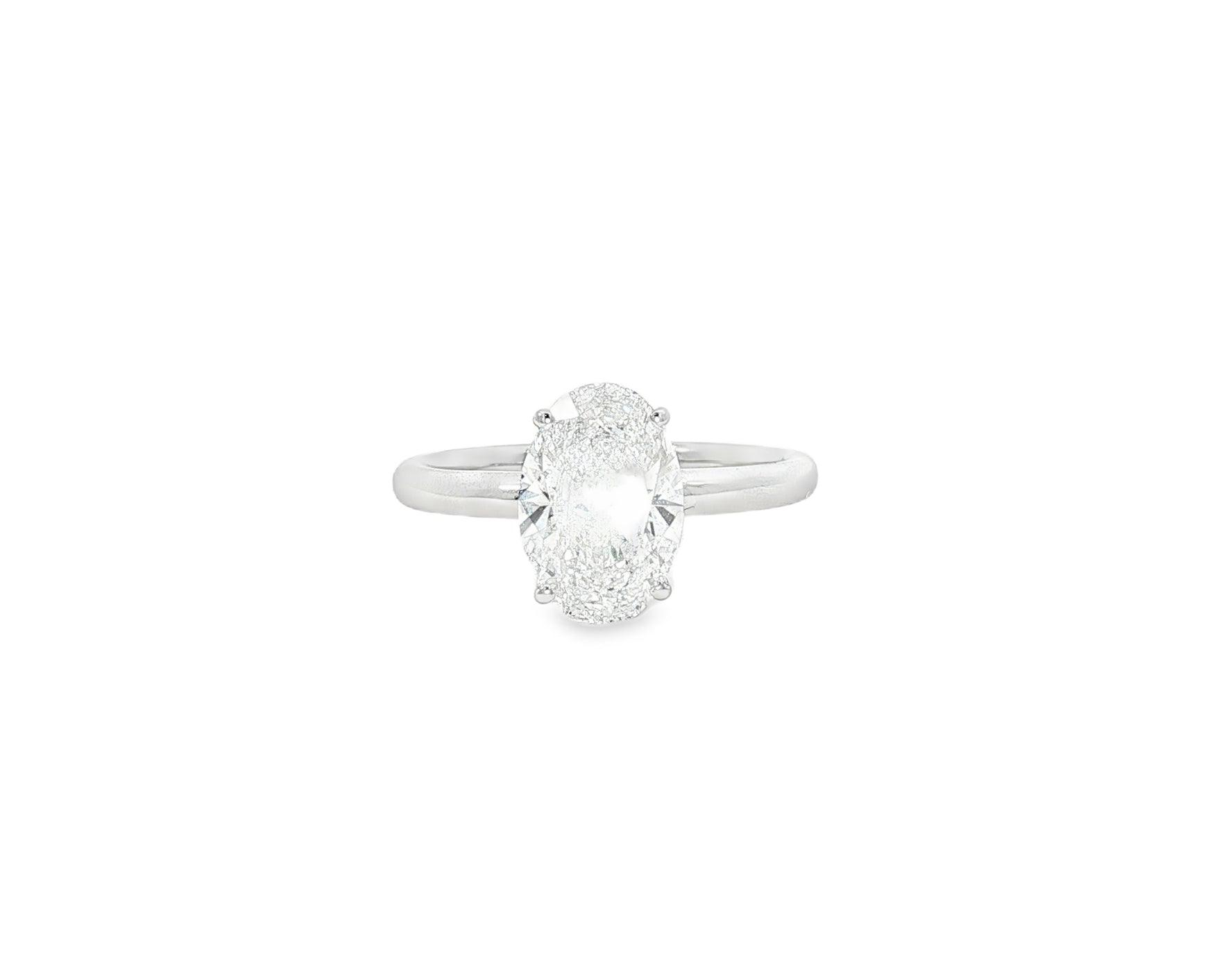14k Gold Diamond Engagement Ring with Certified Oval-Cut Solitaire Design 2.01ct