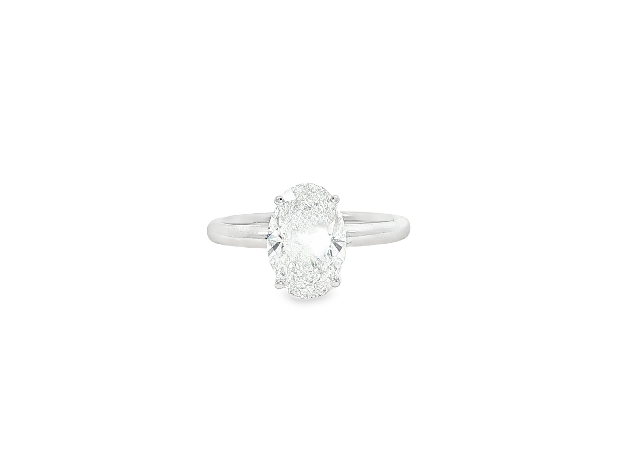 14k Gold Diamond Engagement Ring with Certified Oval-Cut Solitaire Design 2.01ct